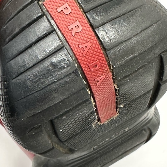 Prada Red & Gray America's Cup Leather Sneaker Size 10 - Picture 10 of 13